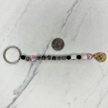 I Heart Love Edward Beaded Mother of Pearl Shell Charm Keychain Keyring - $6.92