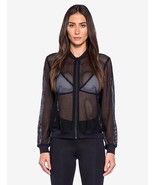 Victoria Secret Black Mesh Sport Training Jacket Full Zip Long Sleeve, S... - $429.08 MXN