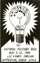 Vtg Postcard 1985 - Turn on To National Postcard Week - McPherson KS - £11.13 GBP