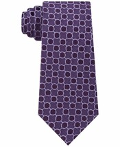 MSRP $70 Calvin Klein Men&#39;s Quatrefoil Medallion 3&quot; Silk Tie Purple Size... - $12.67