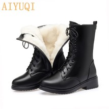 Qi women s winter shoes genuine leather boots women military large size 41 42 43 casual thumb200