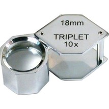 10x Triplet Hexagon Chrome Plated Eye Loupe Jewelers Magnifier Tool - £7.34 GBP