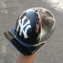 Custom Motorcycle Helmet Baseball Cap fiberglass silver black HD free sh... - £184.92 GBP