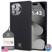 Cocomii iPhone 16 Pro Rectangle MagSafe Case Carbon Fiber Glossy Black 6.3" - $47.29