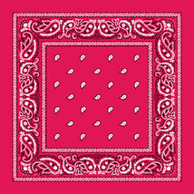Hot Pink - 12 Pcs Scarf Paisley Print Bandana Head Wrap 100% Cotton Headband - £23.96 GBP