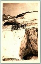 RPPC Climbers on Paradise Glacier Mount Rainier National Park WA UNP Postcard H3 - £11.60 GBP