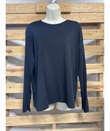 Land&#39;s End Black Long Sleeve Crew Neck T-Shirt Woman&#39;s Size L KG JD - $20.35 CAD