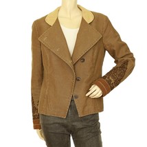 Dries Van Noten Brown Cotton Embroidered Button Closure Fitted Jacket si... - $158.40
