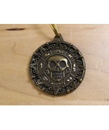 Disney Pirates Of The Caribbean Metal Skull Pendant Only Brass Color - $10.88