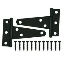 Everbilt 20217 3 in. x 3 in. Black Tee Surface Mount Hinge (2-Pack) - £14.93 GBP