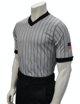 Smitty USA-205-607 Grey Basketball Wrestling Referee Shirt w Flag USA Bo... - £43.95 GBP