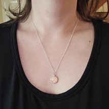Vintage Dainty Silver &amp; Orange Triplet Opal-Like Necklace - $29.99