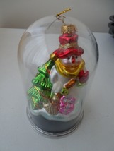 Hand Crafted Mouth Blown Glass Snowman Christmas Ornament - £6.84 GBP