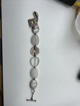 Silpada Sterling Silver Polished Howlite White Bracelet B1946 8” Signed - £35.03 GBP
