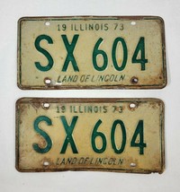 1973 Illinois Vehicle License Plate Matching Set SX 604 - $689.50 MXN