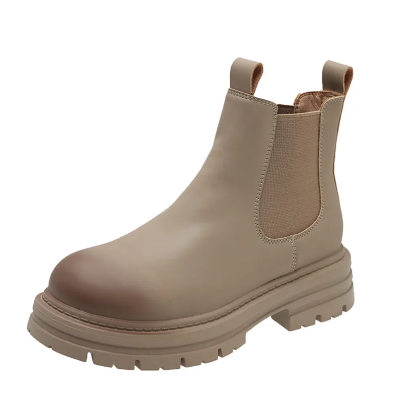 Women Platform Chelsea Boots  Round Toe Female Short Boots Autumn  Casual  Heels - $131.11