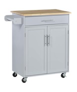 HOMCOM Kitchen Island Cart: Rolling Storage &amp; Towel Rack - $218.99