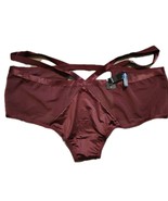 New Women&#39;s Plus TORRID Thong Tanga Pantie Burgundy Silky Sheer Mesh 3X - $13.64 CAD