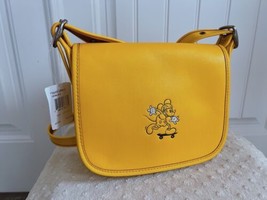 New COACH x DISNEY Yellow Leather Crossbody Mickey Design- Coach Handbag - £244.22 GBP