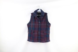 Vintage Woolrich Womens Medium Lined Wool Full Button Vest Jacket Rainbo... - £47.44 GBP