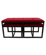 Metal Bench 2-Seat 20.5&quot; Tall - Black/Red - $237.69 CAD