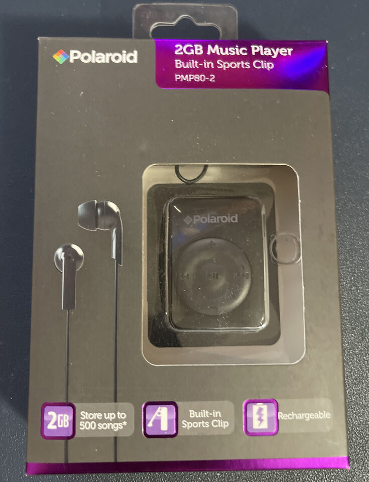 Polaroid 2GB Music Player PMP80-2 Black iPod Shuffle Like Device - $18.69