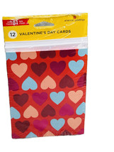 American Greetings 12Pk Valentines Day Multi Color Heart Pattern Cards 5x4” - £10.59 GBP