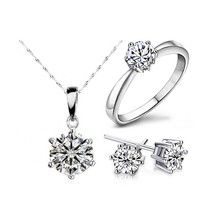 2020 Hot Sale Silver Color Fashion Jewelry Sets Cubic Zircon Statement Necklace  - £16.76 GBP