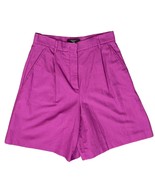 Max Mara Weekend Fuchsia Plum Purple Pleated Linen Blend Bermuda Shorts ... - $97.00
