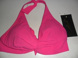 Gottex $78 Women&#39;s Halter Bikini Swimsuit Twist Top HOT PINK Size 8 NWT 1024-B46 - £21.65 GBP