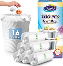 Teivio 1.6 Gallon(Fit 1.5-1.6 Gal)100 Counts Strong Trash Bags 1.5 Gallo... - $16.73 CAD