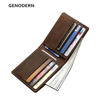 GENODERN Vintage Crazy Horse Leather Slim Mens Wallet - $32.95+