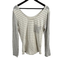 Anthropologie T.La Striped Long Sleeve Scoopneck Tee Small New - £22.00 GBP