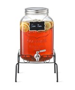 2 Gallon Glass Beverage Dispenser With Stand And Lid, 18/8 Stainless Ste... - $71.99