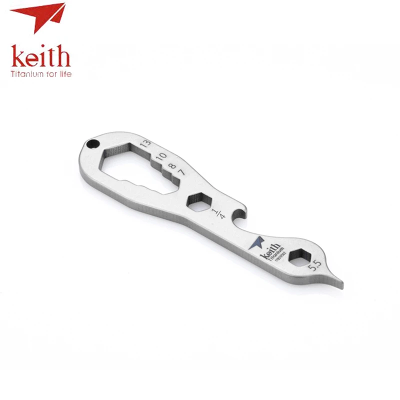 Keith Pure Titanium Hex Wrench Bottle Opener Spanner Portable Camping Hiking - £15.82 GBP+