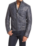 Mens Leather Jacket Stylish Genuine Lambskin Motorcycle Bomber Biker Jac... - $2,199.78 MXN