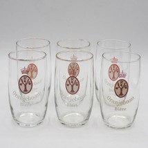 Set of 6 Oranjeboom Verenigde Nederlandse Brouwerijen Met Goud Beer Glasses - $103.81