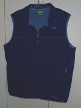 L.L. BEAN MEN&#39;S BLUE ZIP VEST-L-100% POLYESTER MICRO-FLEECE-WORN ONCE-NICE - €17,24 EUR