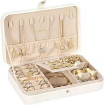Landici Small Jewelry Box For Women Girls, Pu Leather Travel Jewelry, White - £28.76 GBP
