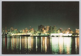 Night View Of Asuncion Paraguay Vista Nocturna City Light Vintage Postcard - £10.94 GBP