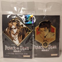 Attack on Titan Eren Jeager Enamel Pins Set Golden Series &amp; Limited Edition 2x - $28.03