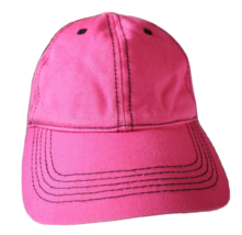 Pink With Black Stitching 100% Cotton Baseball Cap ~One Size~ - £3.92 GBP