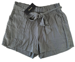 Shinestar Junior&#39;s Elastic Waist Belted Shorts w/ Pockets Size L Dark Olive - £11.64 GBP