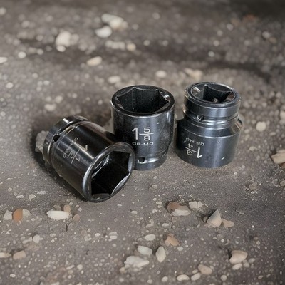 3pcs 1” Dr. 6pts. SAE Shallow Impact Socket 1-1/2” 1-5/8” 1-3/4” Lug Nut... - $36.99
