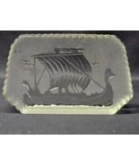 Langskip Warship Viking Ship Crystal Art Glass Paperweight Norse Scandin... - $23.17 CAD