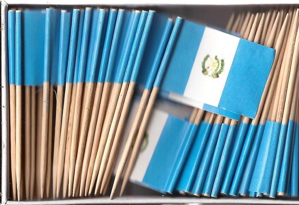 Box of 100 Guatemala Toothpick Flags, 100 Small Mini Flag Cupcake Picks - $7.90