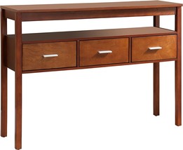 Kb Designs - 3-Drawer Wood Modern Sofa Console Entryway Table, Walnut - £205.64 GBP