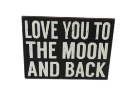 &#39;Sixtrees 5&quot; x 7&quot; Wooden Box Sign - Love You to the Moon and Back - New - £7.89 GBP
