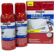 Magic Tub and Tile Refinishing Kit (Bright White) Spray on Aerosol - Refinish - £63.60 GBP