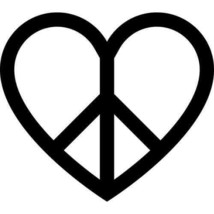 2x Love-Peace Logo Vinyl Decal Sticker Different colors &amp; size for Car/Window - £3.51 GBP+